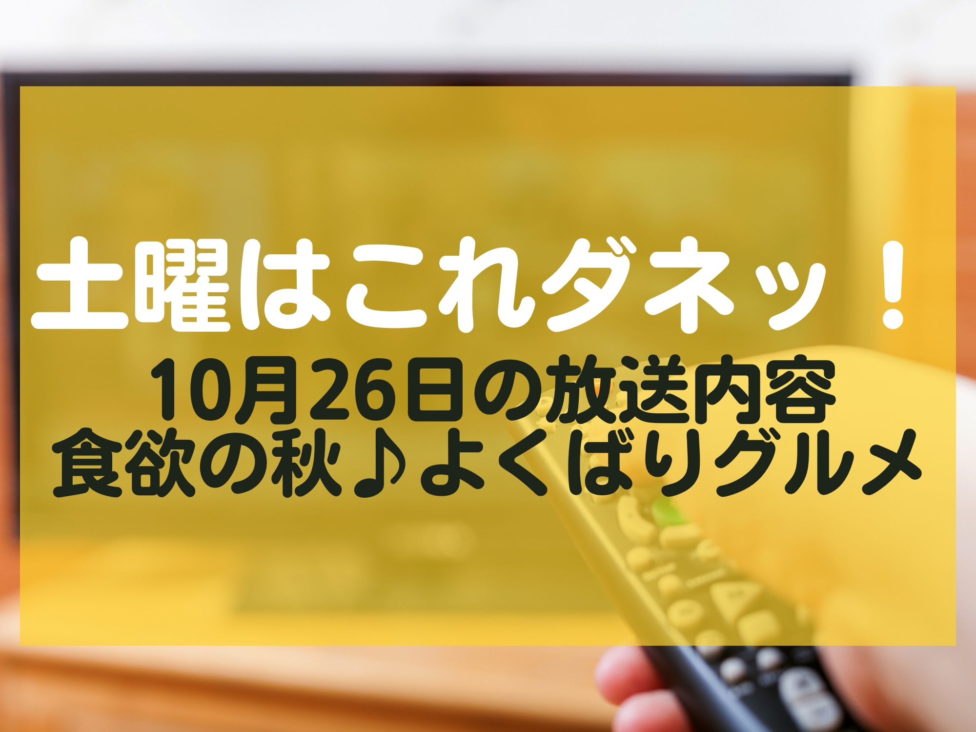 土曜はこれダネッ！