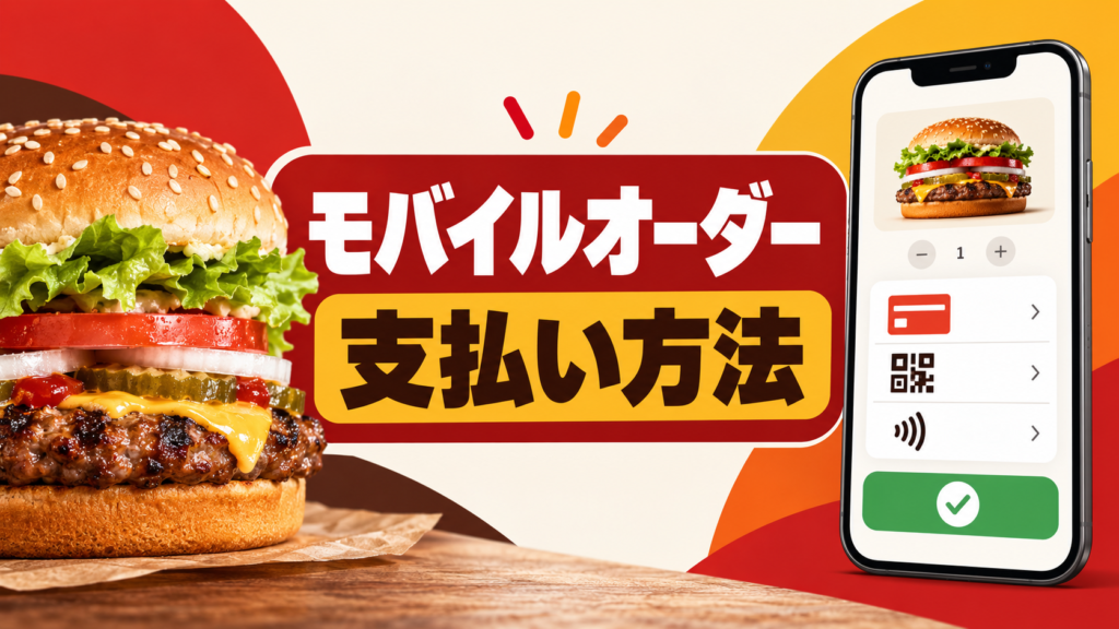 バーガーキングのモバイルオーダー支払い方法を解説するアイキャッチ画像